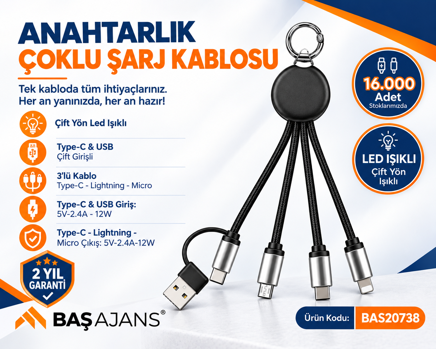 ÇOKLU ŞARJ KABLOSU